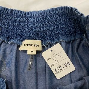 Denim off the shoulder top